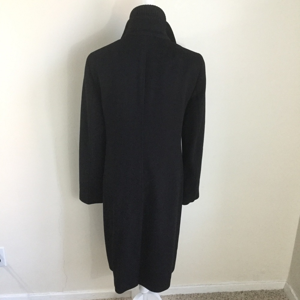 Akris Punto Black Wool Pea Coat Full Length Zip Button - Picture 5 of 10